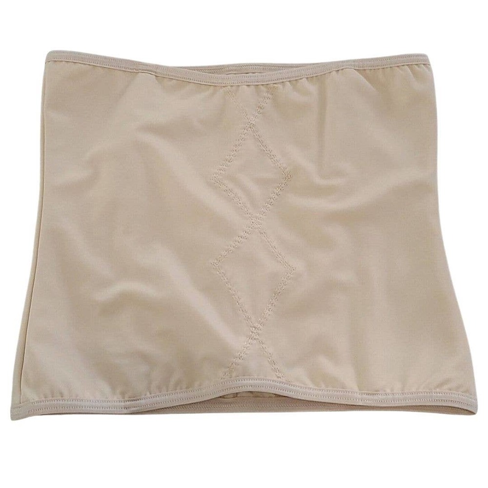 Flexees Boned Corset Waist Cincher Slip On Nylon Girdle Beige Womens Large #3939